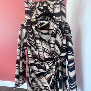 ZARA Brown And Black And Beige Pant Set